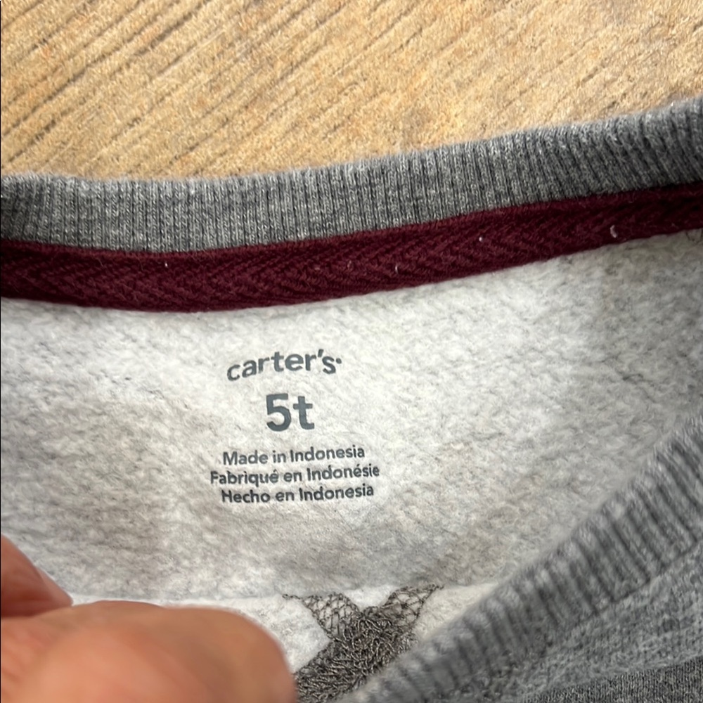 Carter's Gray and Black Dinosaur Print Hoodie - Picture 2 of 4